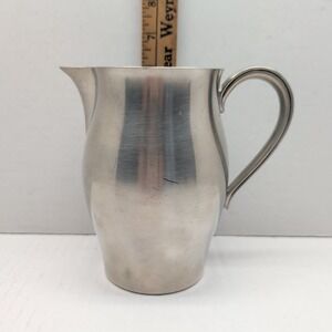 International Pewter Pitcher Vintage Silver Tone Metal Water Creamer Jug 6" 276